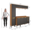Ver imagem 4 de Armário de Cozinha Completa 7 Portas 200cm Canela/Preto Grid Elara Kappesberg