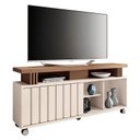 Ver imagem 1 de Rack Bancada para Sala Rivera 1.3 Off White Castanho – Hb Móveis