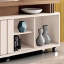 Ver imagem 3 de Rack Bancada para Sala Rivera 1.3 Off White Castanho – Hb Móveis