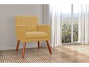 Ver imagem 4 de Kit 2 Poltronas Decorativa Cecília Couro Amarelo Pés Madeira Mz Decor