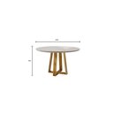 Ver imagem 4 de Conjunto Sala de Jantar Mesa com 4 Cadeiras Móveis Mundial Mel/off-white/marrom Chocolate