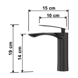 Torneira Banheiro Preto Quente e Fria Grécia Monocomando 100% Metal Premium Goldenx - 6