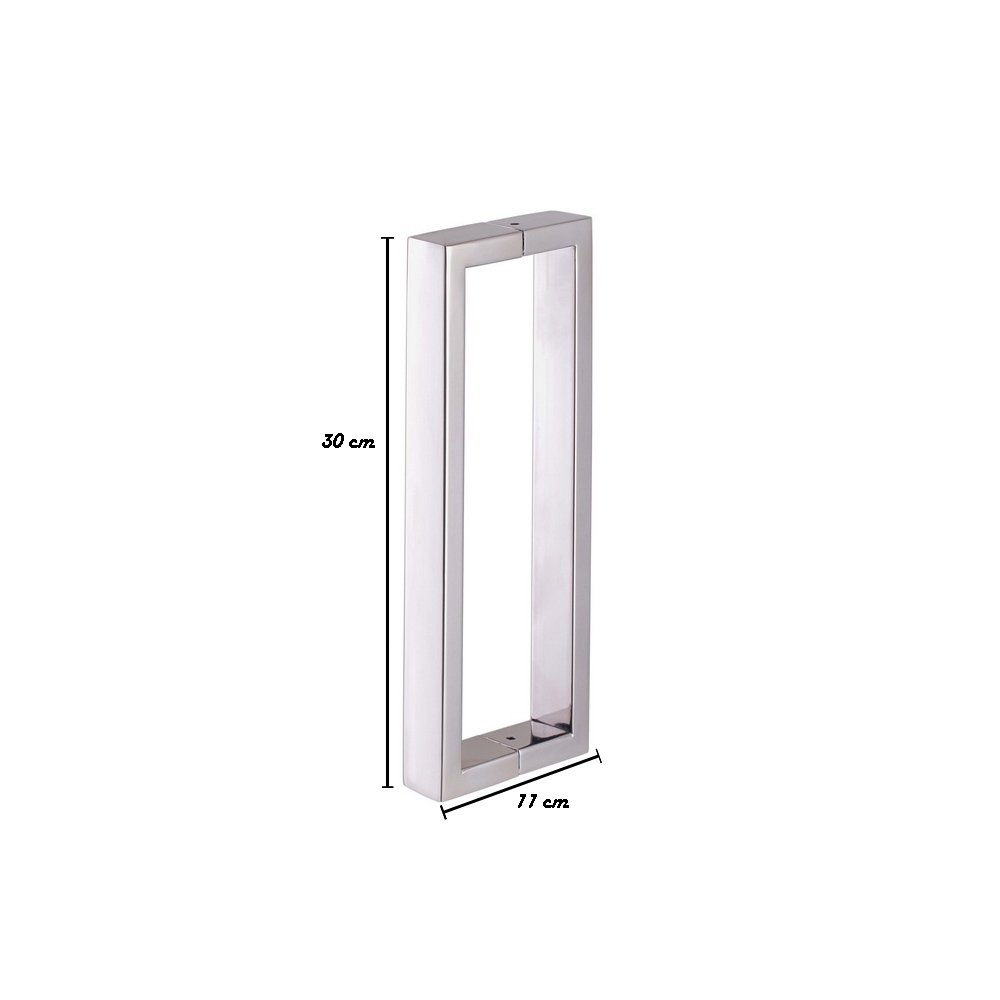 Puxador Duplo para Box Banheiro 30cm em Aço Inox Polido Brilhante Stainless - 4