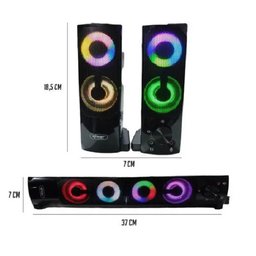 Caixa de Som e Subwoofer para Computador e Notebook 12w com Led Knup - Kp-6040 - 4