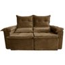 Sofá Pequim 2 Lugares Retrátil e Reclinável 180cm Tecido Suede União Cor Marrom - 1
