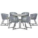 Ver imagem 1 de Mesa e 6 Cadeiras e Noronha Preto E5 Trama Original Prata