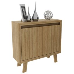 Balcão para Escritório 90cm com 2 Portas e 1 Prateleira Amêndoa - 2