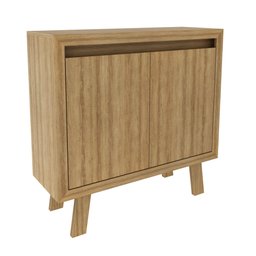 Balcão para Escritório 90cm com 2 Portas e 1 Prateleira Amêndoa - 4