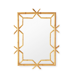 Espelho Decorativo em Bambu Retangular Veneza Bamboo Style Largura: 70cm X Altura: 120cm - 1
