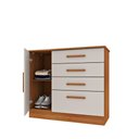 Ver imagem 3 de Cômoda para Quarto com Sapateira 4 Gavetas - Chicago-cinamomo-off White - Tcil Móveis