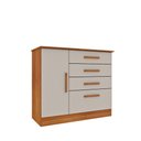 Ver imagem 2 de Cômoda para Quarto com Sapateira 4 Gavetas - Chicago-cinamomo-off White - Tcil Móveis