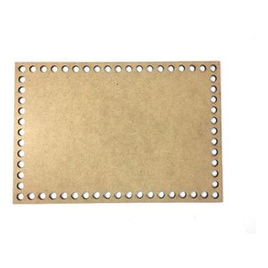 Kit 10 Base Retangular 15x20 Cm Mdf Cru para Cesto Crochê Fio de Malha
