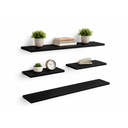 Ver mais imagens de Kit 4 Prateleiras Parede Suporte Invisível Preto 2x 40x20 2x 60x20