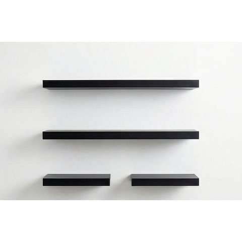 Kit 4 Prateleiras Parede Suporte Invisível Preto 2x 40x20 2x 60x20
