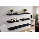 Ver imagem 4 de Kit 4 Prateleiras Parede Suporte Invisível Preto 2x 40x20 2x 60x20