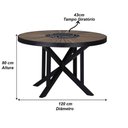 Ver imagem 2 de Mesa Atenas Redonda 120cm Tampo Madeira Giratório em Alumínio Trama Original