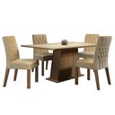 Ver imagem 2 de Conjunto Sala de Jantar Madesa Ingrid Mesa Tampo de Madeira com 4 Cadeiras - Rustic/crema/imperial