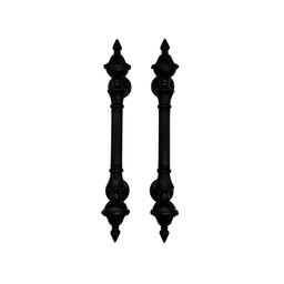 Puxador Duplo para Portas Estilo Colonial Jd 43cm Preto Fosco - 1