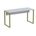 Ver imagem 1 de Mesa Escritório P25 Tub Pandin 134 Cm (larg) Tampo Mdp Cinza Pé Aço Tubular Verde Mirô
