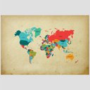Ver imagem 2 de Quadro Mapa Mundi Com Localização Vinil Moldura Branca 63X42Cm