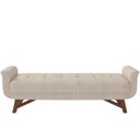 Ver imagem 3 de Kit Cabeceira Cama Box Casal 140 Cm Paris com Puff Recamier Itália P05 Linho Creme - Lyam Decor