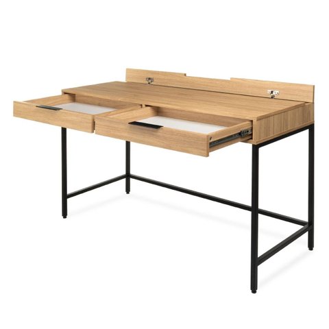 Escrivaninha Square 2 Gavetas 120 Cm X 48 Cm Tauari - Preto