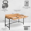 Ver imagem 3 de Escrivaninha Square 2 Gavetas 120 Cm X 48 Cm Tauari - Preto