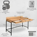 Ver imagem 3 de Escrivaninha Square 2 Gavetas 120 Cm X 48 Cm Tauari - Preto
