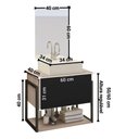 Ver imagem 2 de Conjunto Tech 60cm Madeirado Preto Cuba Branca