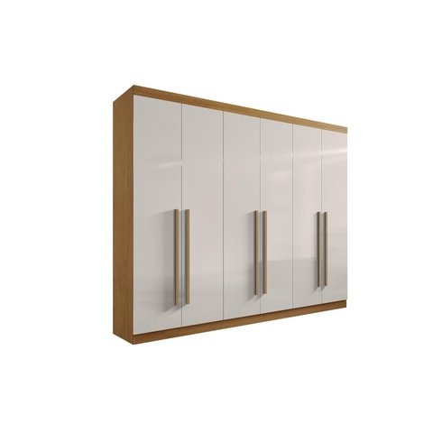 Guarda Roupa Casal 6 Portas 6 Gavetas da Vinci Cinamomo Off White 100% Mdf - D' Doro Móveis