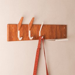 Cabideiro de Madeira Linha Home Morphí Design 80cm Aço Branca - 2