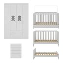 Ver mais imagens de Quarto de Bebê Completo com Berço Americano 3 em 1 Teddy Multimóveis Mp4648 Branco