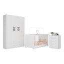 Ver imagem 2 de Quarto de Bebê Completo com Berço Americano 3 em 1 Teddy Multimóveis Mp4648 Branco