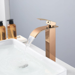 Torneira Banheiro Cascata Monocomando Misturador Alta Rose Gold - 6