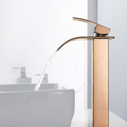 Torneira Banheiro Cascata Monocomando Misturador Alta Rose Gold - 9