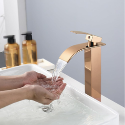 Torneira Banheiro Cascata Monocomando Misturador Alta Rose Gold - 7