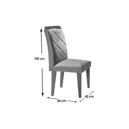 Conjunto: Mesa Sala Jantar Londrina Tampo Madeirado c/ Vidro 180cm + 6 Cadeiras Melissa Imbuia/Linho - 5