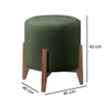 Kit 2 Puff Decorativo para Sala Redondo Luxo Selena Suede Verde - 5