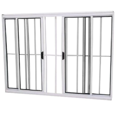 Janela Vitro 4 Folhas Alumínio Branco 1.00 x 1.00 Modular com Grade