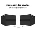Ver mais imagens de Conjunto Mesa para Escritório Diretor em Tamburato com 2 Gavetas 160cm Elegance Nogal Preto Marrom Artany