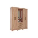Ver mais imagens de Guarda Roupa Solteiro 4 Portas e 3 Gavetas C/ Espelho e Pés Briz B24 Branco/rosa - Henn