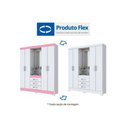 Ver imagem 3 de Guarda Roupa Solteiro 4 Portas e 3 Gavetas C/ Espelho e Pés Briz B24 Branco/rosa - Henn