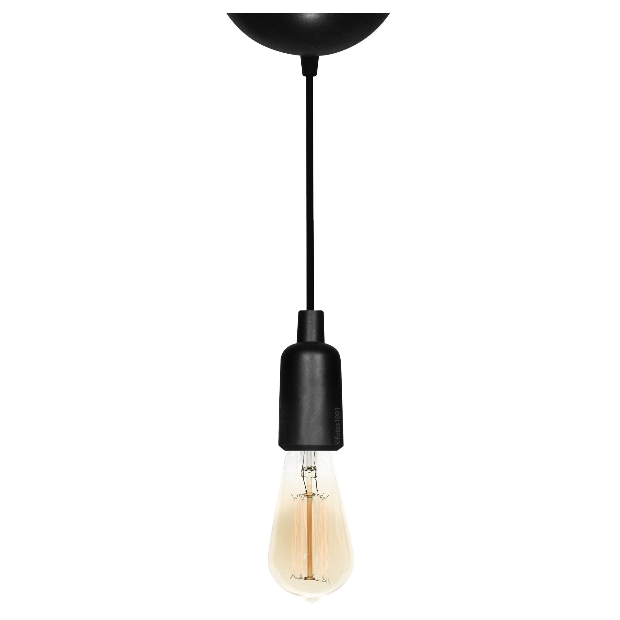 Pendente Bocal Poptem basic preto | MadeiraMadeira