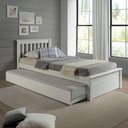 Ver imagem 1 de Conjunto Cama Solteiro Inglesa com Cama Auxiliar em Madeira Maciça Branco