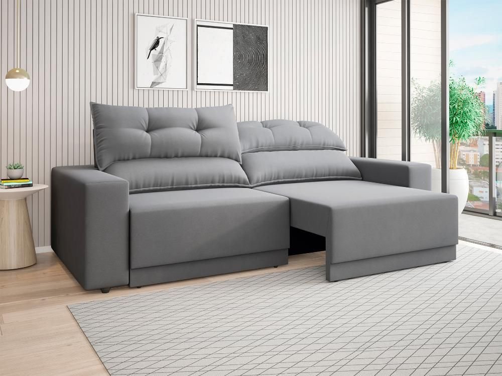 Sofá Lord 2,00m Retrátil e Reclinável Velosuede - Netsofas