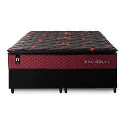 Conjunto Cama Box c/ Molas Ensacadas Toronto Vermelho King 193x203x66 - 6
