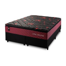Conjunto Cama Box c/ Molas Ensacadas Toronto Vermelho King 193x203x66 - 5