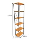 Ver imagem 3 de Estante Style Slim 6 Prateleiras Industrial Carvalho e Preto