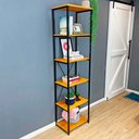 Ver imagem 2 de Estante Style Slim 6 Prateleiras Industrial Carvalho e Preto