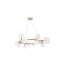 Ver imagem 1 de Pendente Redondo Dourado com Globos Transparente 80cm 15g9 14603-pl